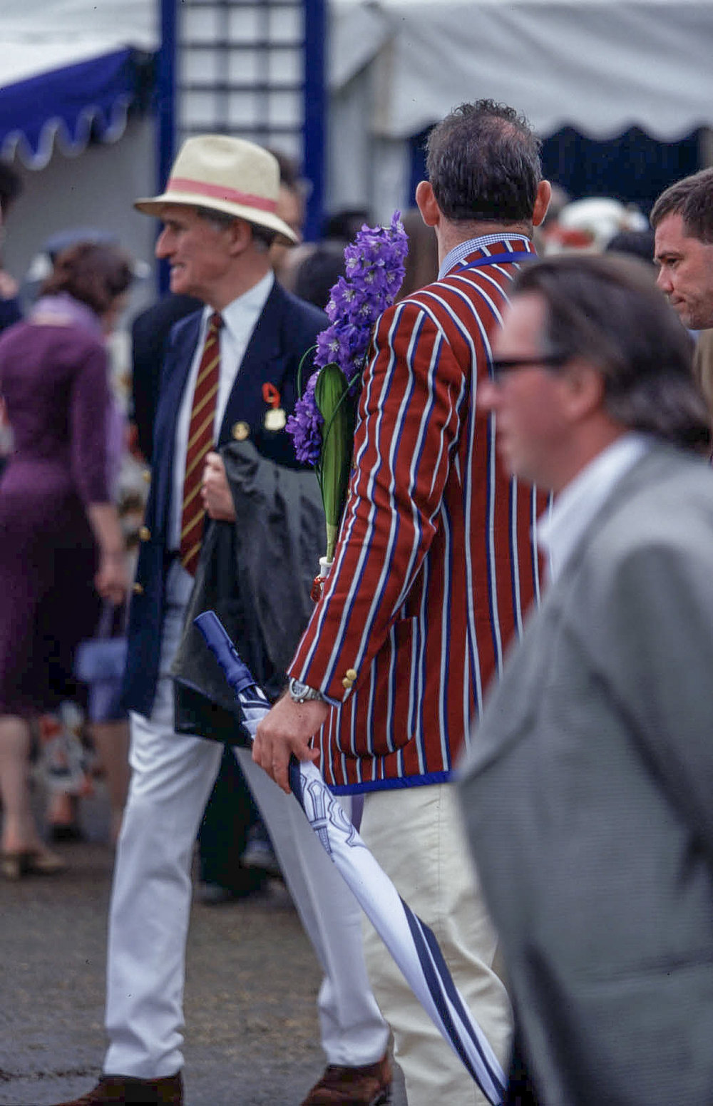 Dressed the part, and flowers too
